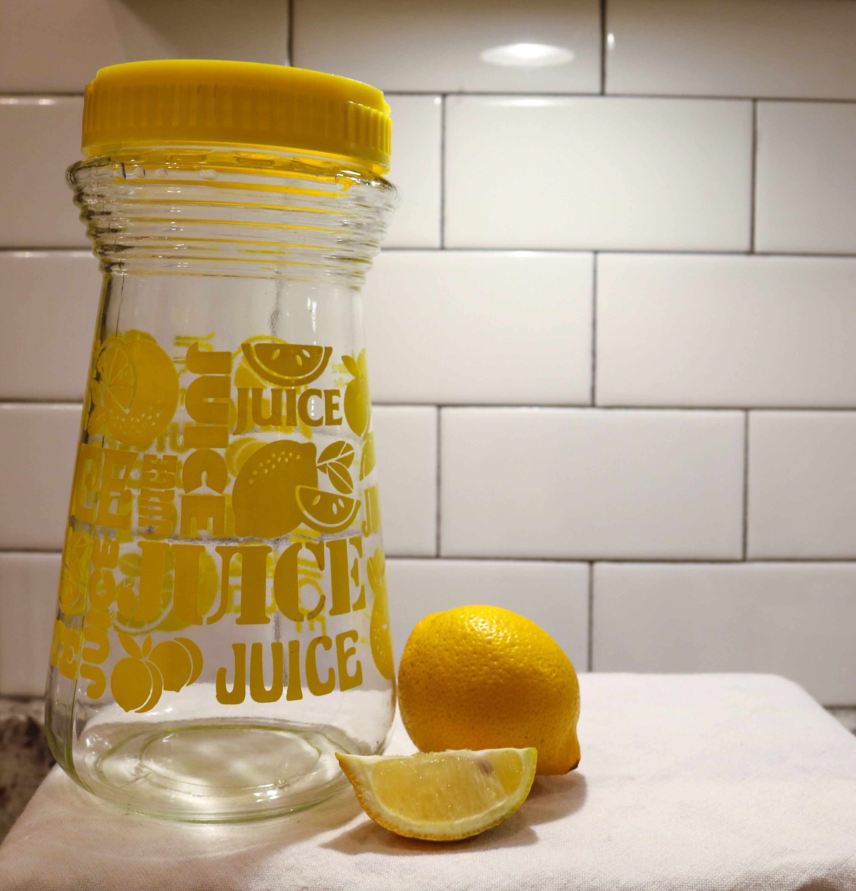 Vintage Yellow Juice Container Etsy