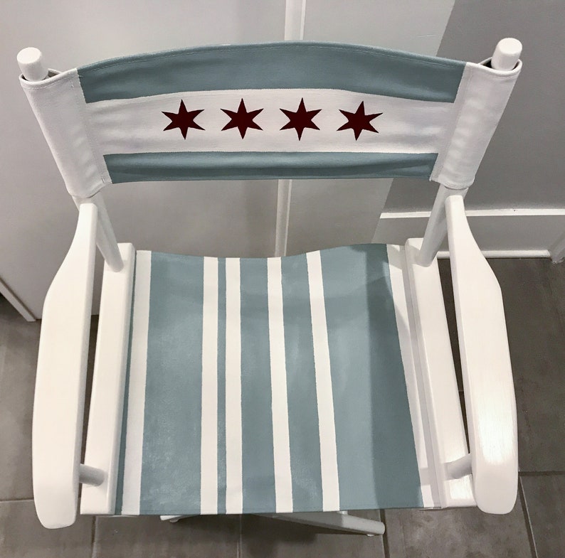 Hand Painted chicago Flag Directors Chair Etsy