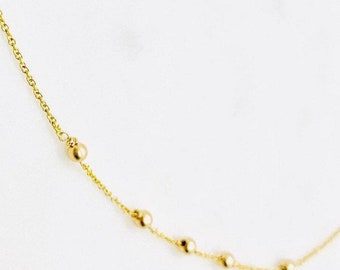 Gold Beaded Layering Necklace