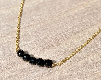 Dainty Gold & Onyx Necklace