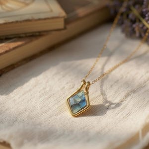 Framed Labradorite Diamond Necklace