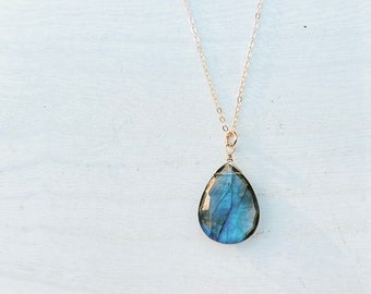 Labradorite Drop Necklace