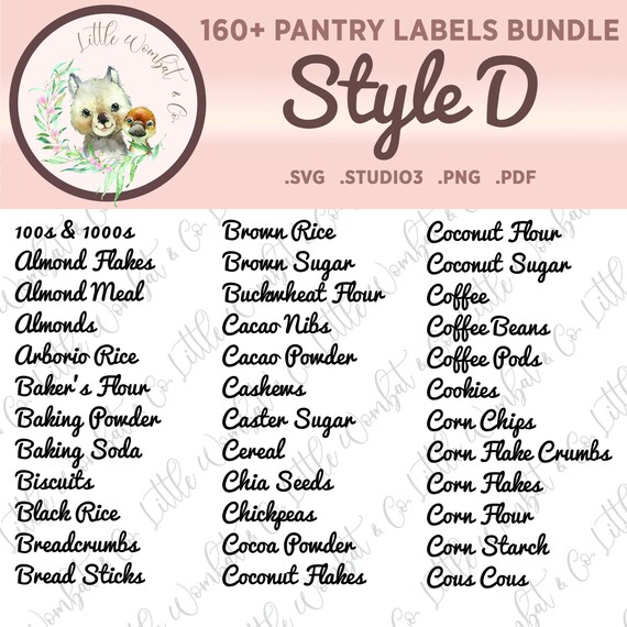 Download Pantry Labels Svg Kitchen Labels Svg Canister Labels Svg Etsy