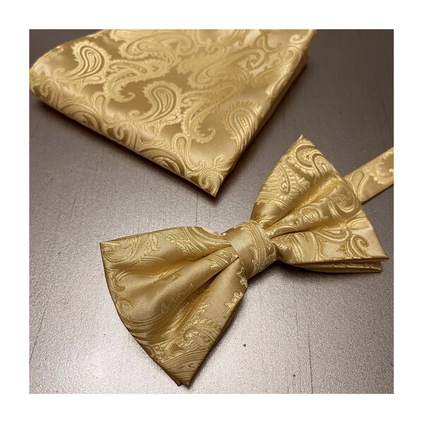 sparkly gold bow tie