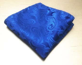 Paisley Royal Blue Pocket Square Handkerchief Hankie