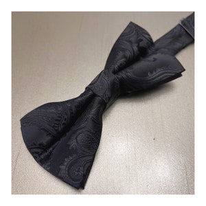 Men's Paisley BLACK  Pretied bow tie only