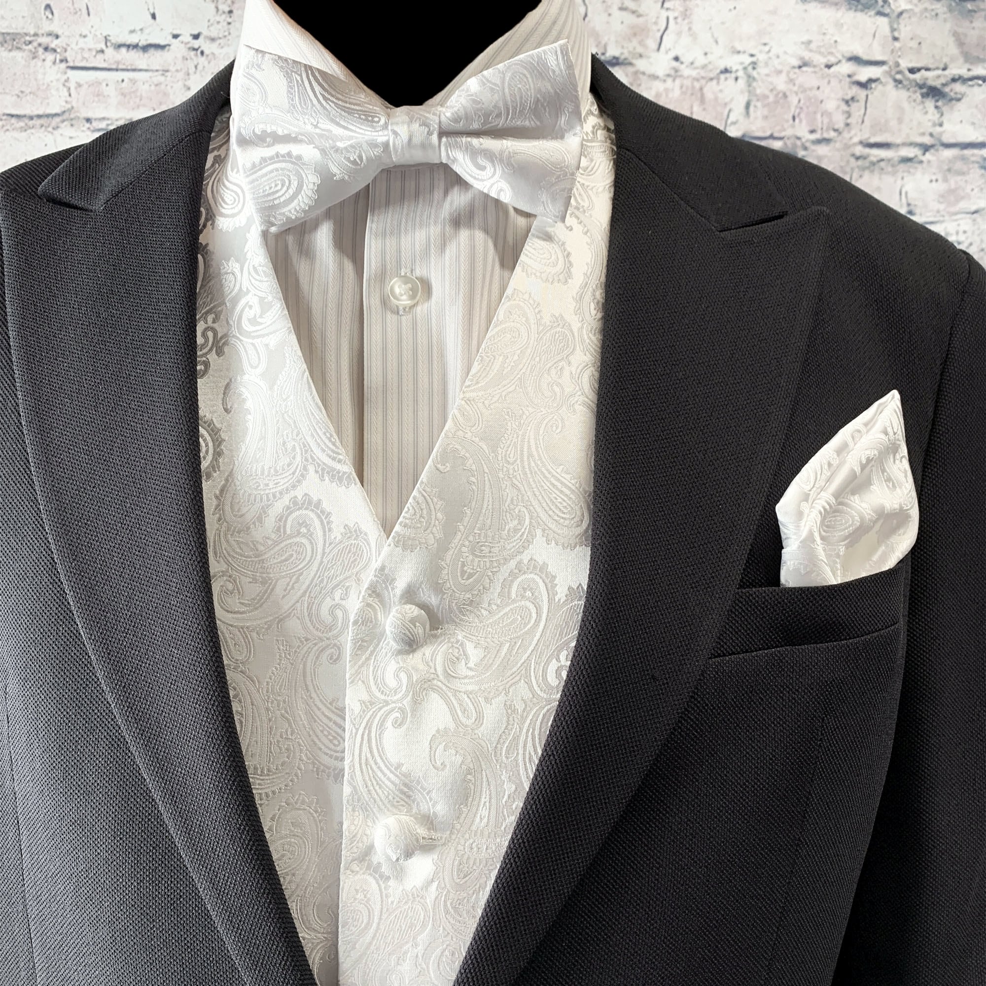 Mens ivory vest and tie sale