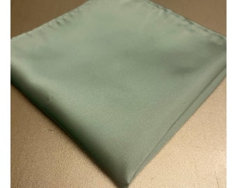 New 2023 Dusty Satin Sage Green Solid Pocket Square Wedding