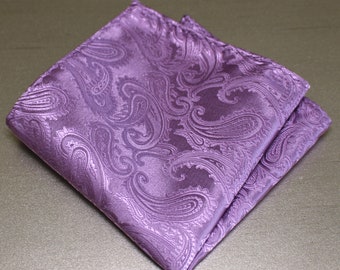 Paisley Pastel Lavender Lilac Pocket Square Handkerchief Hankie
