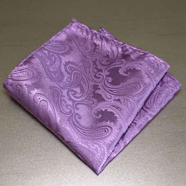 Paisley Pastel Lavender Lilac Pocket Square Handkerchief Hankie