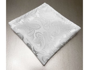 Paisley Pocket Square - Choose from - white black blue pink burgundy metallic blue lavender orange yellow silver- Handkerchief Hankies
