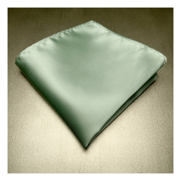 Pastel Green Light Sage Solid Pocket Square Wedding