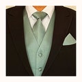 SAGE Green Solid Plain Men's Vest Self Tie Necktie and Pocket Square 3pcs Set for all formal or casual occasion Prom Wedding
