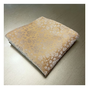 Floral Light Gold Pocket Square Handkerchief Hankie Gift
