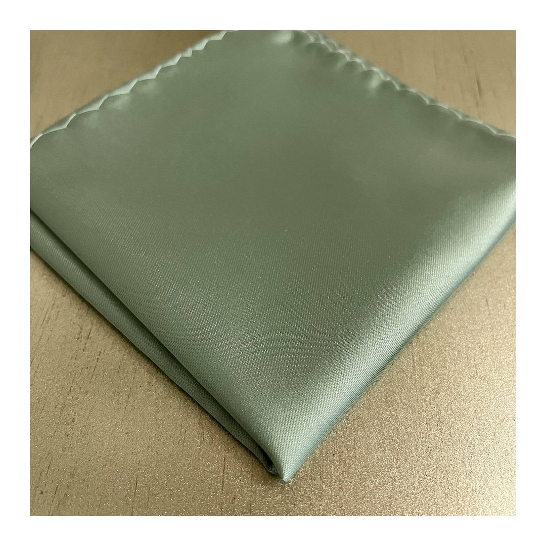 New Dusty Satin Sage Green Solid Pocket Square Wedding Formal 2025 Gift ...