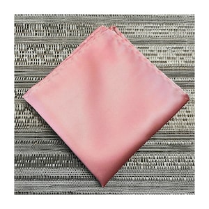Dusty Rose Pink Solid Plain Pocket Square Handkerchief Hankie