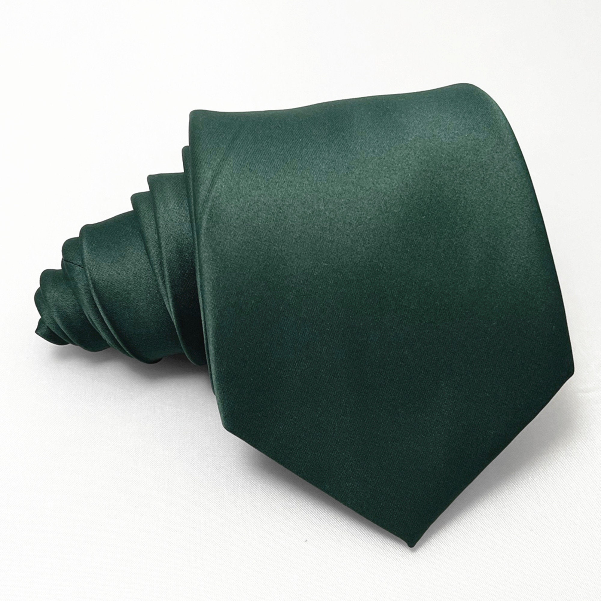 DARK FOREST GREEN solid plain Self tie Neck tie Only Etsy