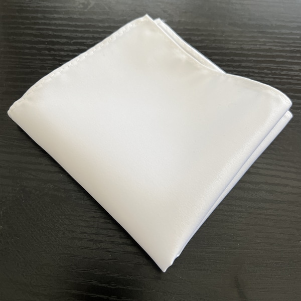 Solid Plain White Pocket Square Handkerchief Hankie