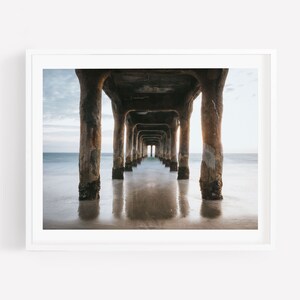 Beach Pier Photo, Beach Photography, Beach Wall Art, Manhattan Beach Pier, Coastal Print, Under the Pier, Wall Art Decor, Coastal Decor Art