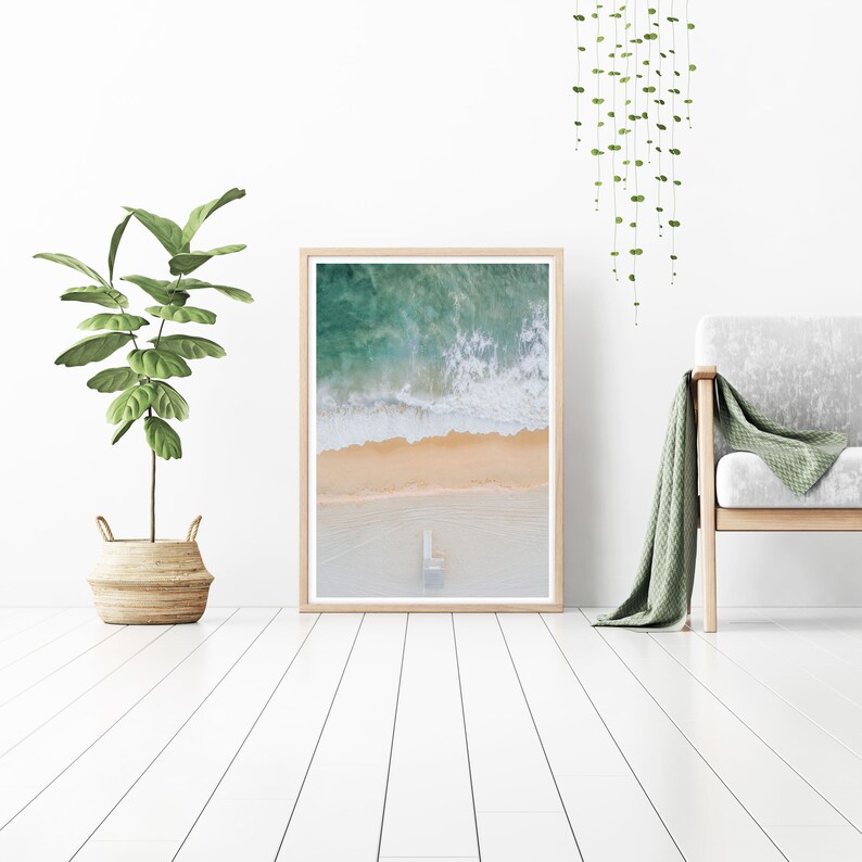 Aerial Beach Print Beach Ocean Print Beach House Decor Etsy
