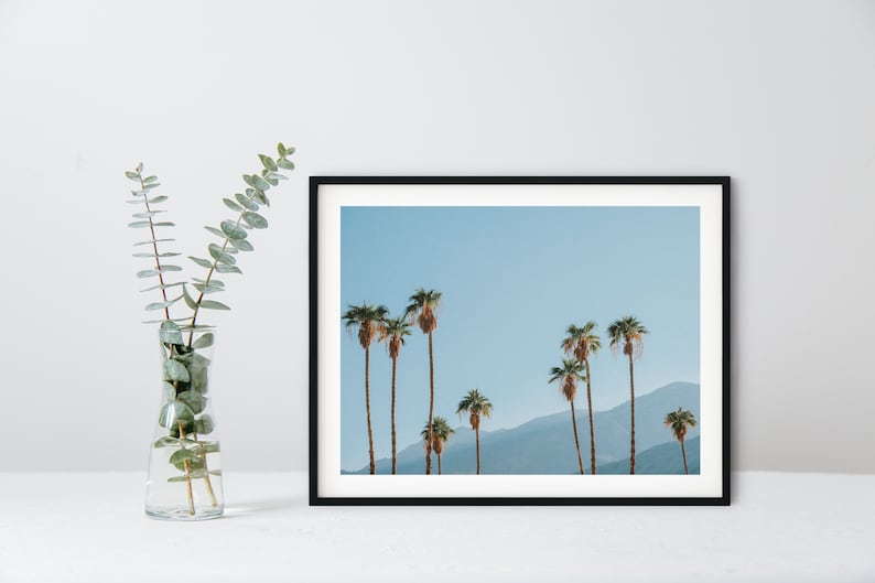 Palm Springs Framed Print California Wall Art Palm Trees Etsy
