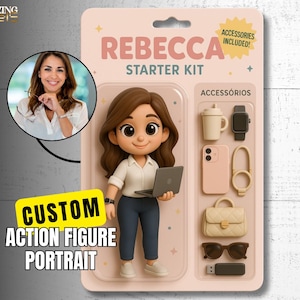 Custom Chibi Action Figure Portrait, Personalized Toy Box Art, Custom Starter Kit, Custom Figure Art, Trending Action Figure Gift,