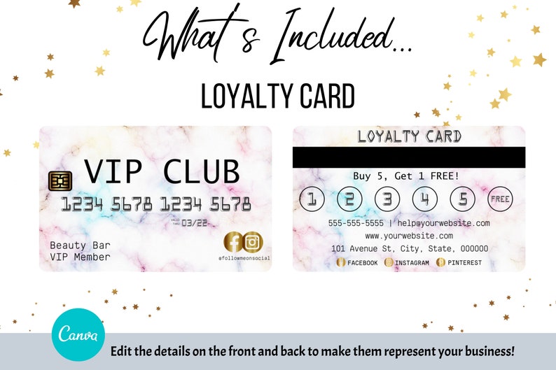 DIY Rainbow Marble Credit Card Business Cards Canva Template. Etsy