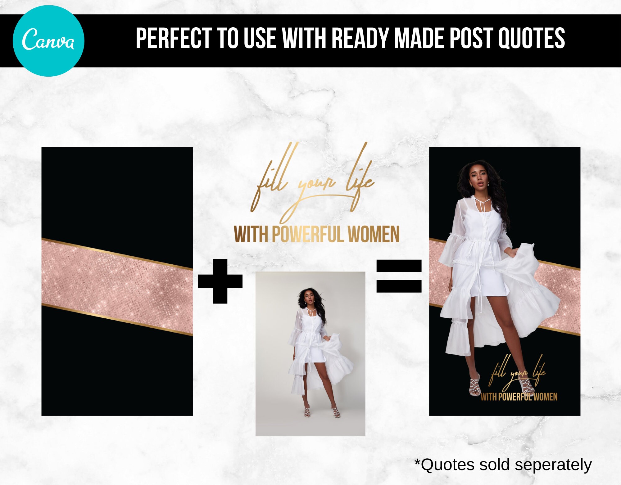 Post Backgrounds & Highlight Covers Canva Templates. Blush Glam Glitter ...