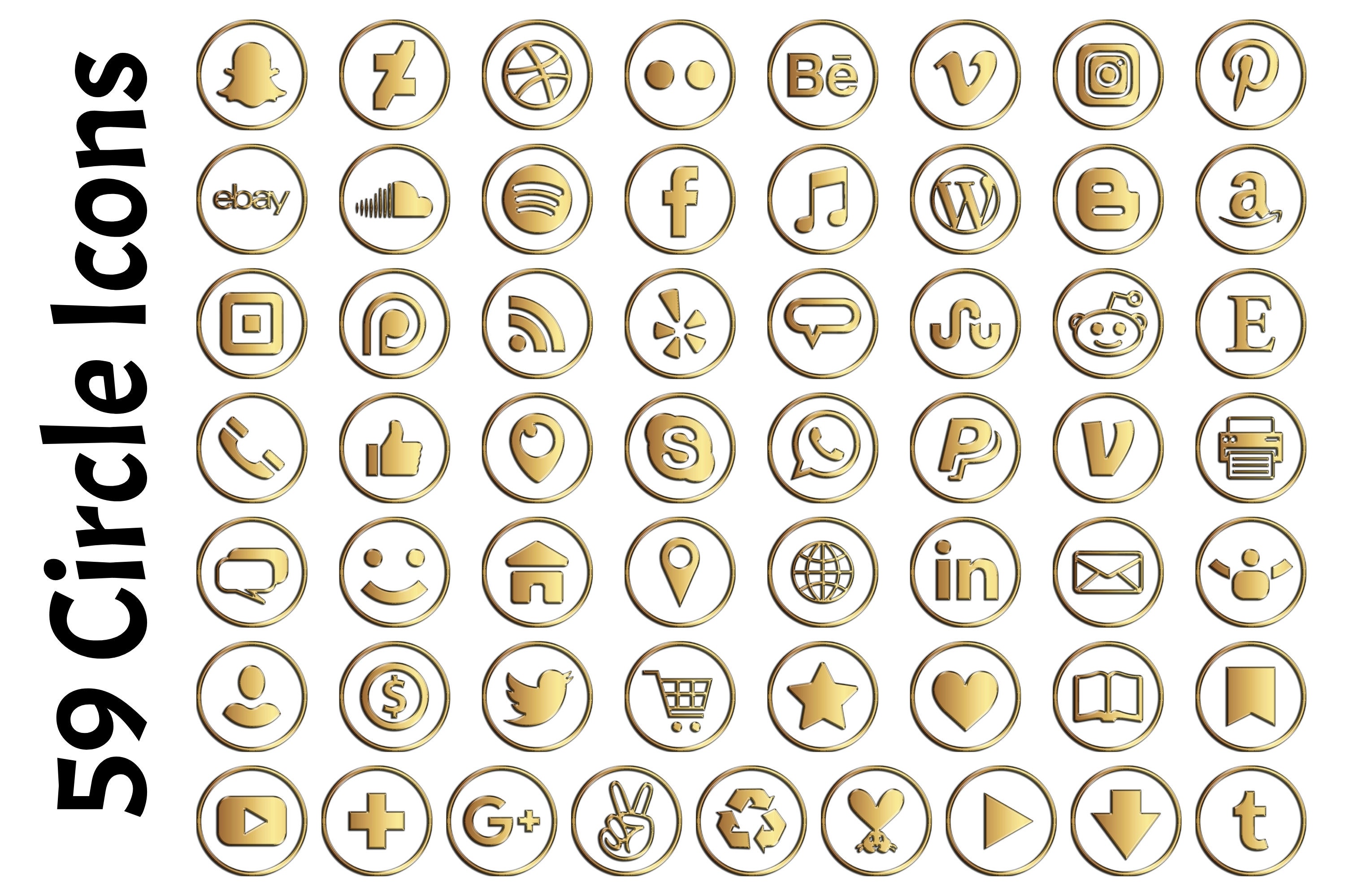 293 Gold Social Media Icons. Perfect for web design diy | Etsy