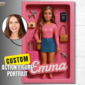 Personalized Doll Style Action Figure Portrait, Custom Toy Box Art, Custom Starter Kit, Custom Toy Figure Art, Trending Action Figure Gift