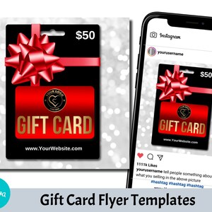 Volantino per social media fai-da-te, modello in tela per volantino per carta regalo, grafica promozionale per boutique. Accesso istantaneo.