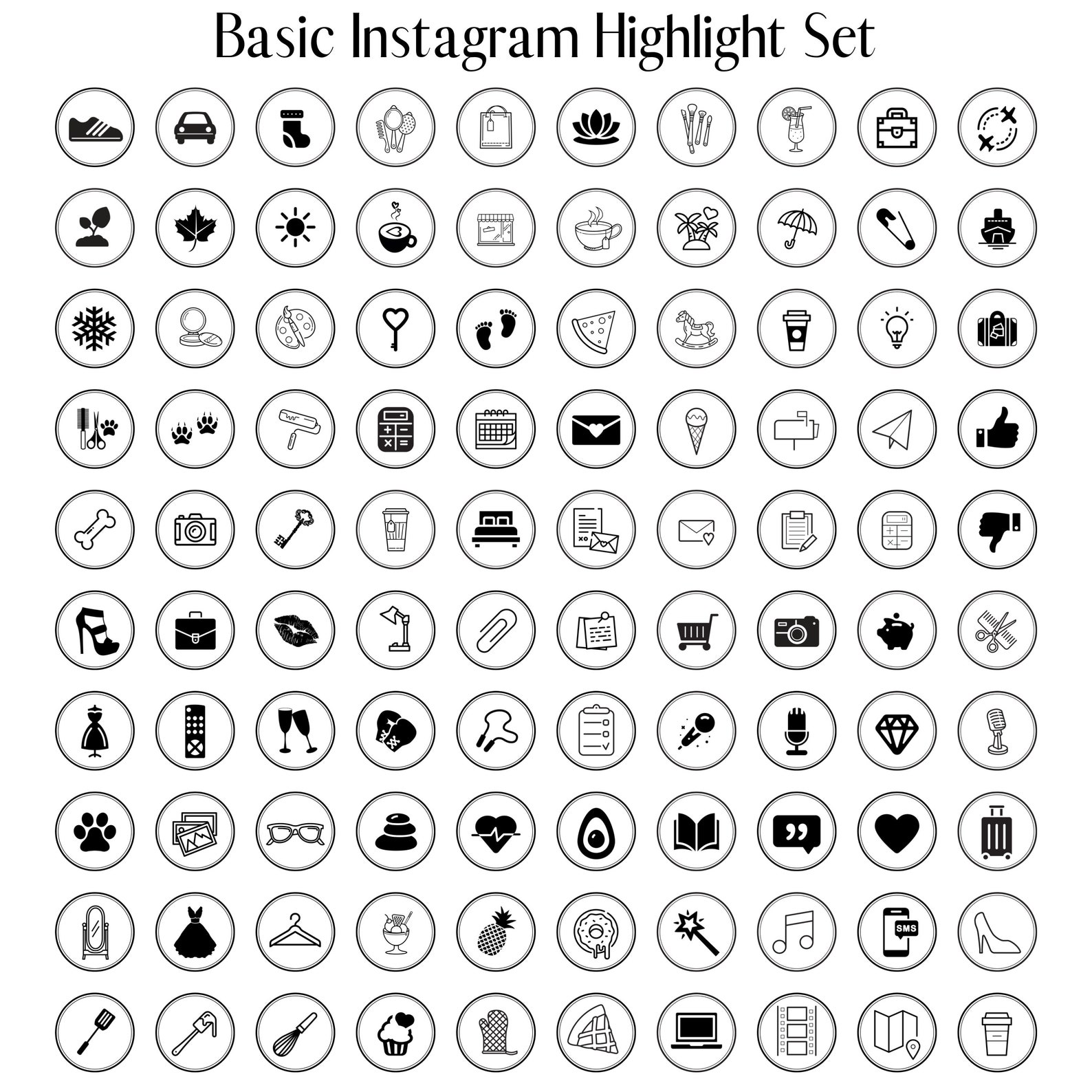 100 Black Instagram Story Highlight Icons Instagram Stories Etsy