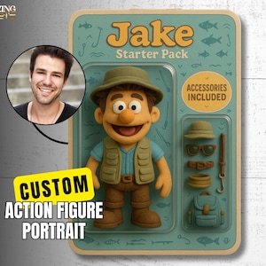 Custom Muppet Style Starter Pack, Personalized Toy Box Art, Custom Action Figure Portrait, Custom Toy Figure Art, Trending Action Figure