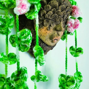 Crochet Hanging Plant - Chain of Hearts -Hanging Plant - Handmade, Indoor hanging plant, Crochet flowers.
