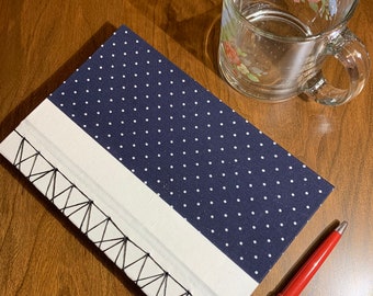 Just Polkadots – oprawa materiałowa, oprawa japońska, twarda oprawa, ręcznie robiony dziennik