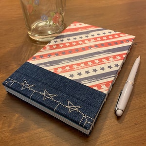 Stars and Stripes - Hardcover, handgefertigt, japanisches gebundenes Journal