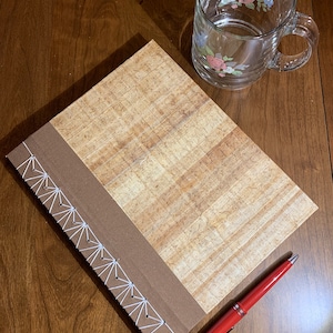 Papyrus Notebook- Papyrus covered, Hardcover, Handmade, Japanese Bound Journal, Lined paper