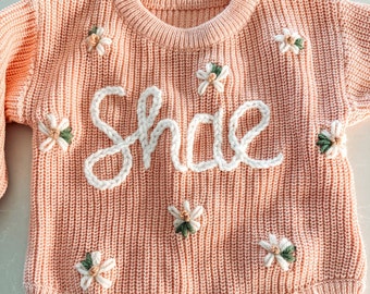 Custom Hand Embroidered Toddler and Baby Sweater