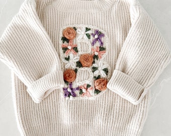 Custom Hand Embroidered Toddler and Baby Sweater