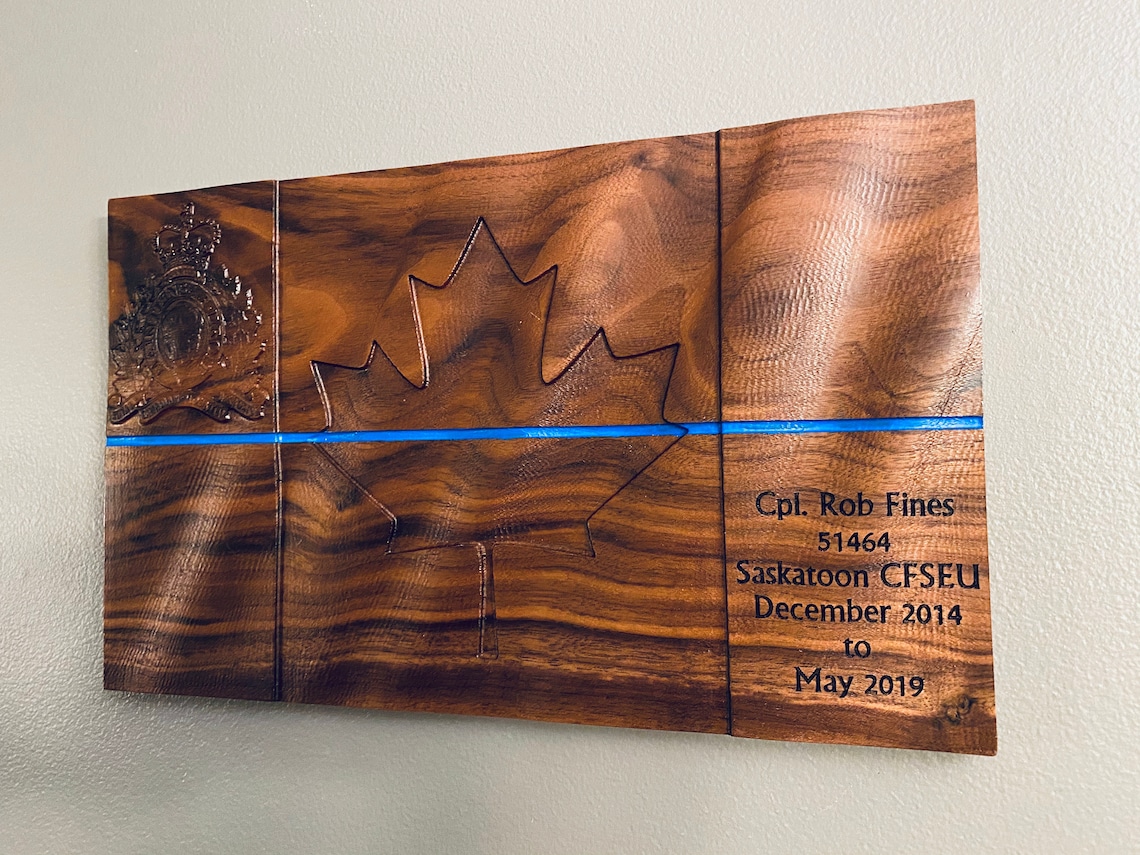RCMP Canadian Flag Plaque Etsy Canada