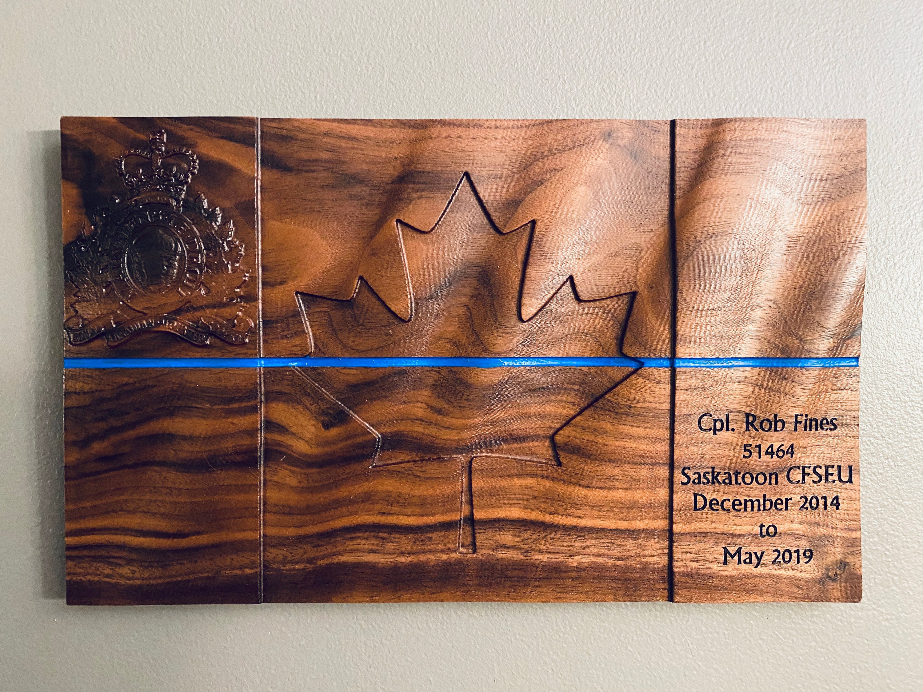 RCMP Canadian Flag Plaque Etsy Canada