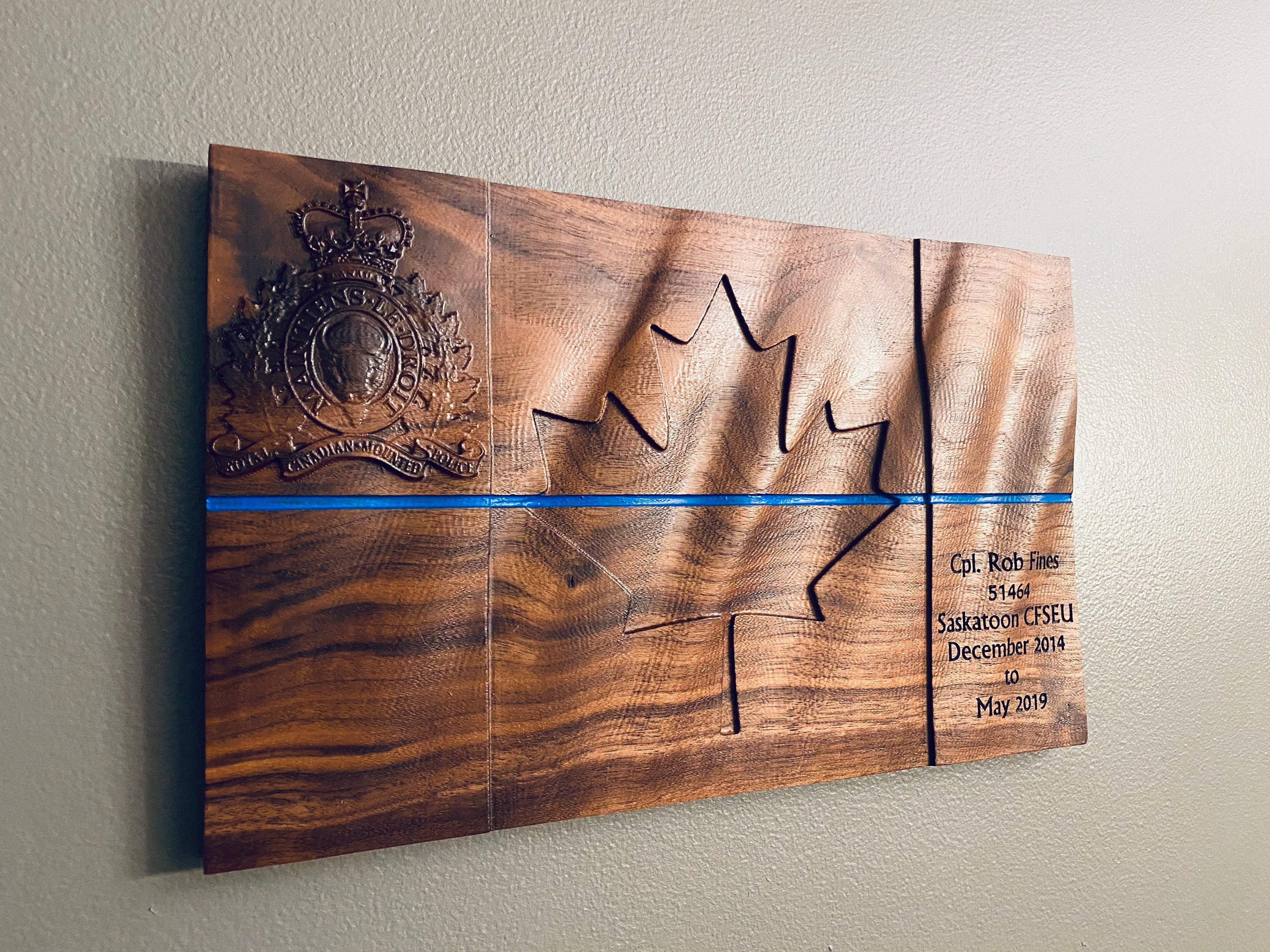 RCMP Canadian Flag Plaque Etsy Canada