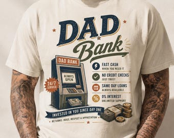 Chemise drôle de banque de papa, chemise rétro de papa, cadeau de fête des pères pour papa, t-shirt cool de papa, chemise de blague de papa, cadeau de nouveau papa, t-shirt vintage de vie de papa