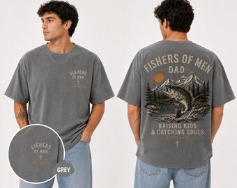 Chemise de pêche chrétienne pour papa, t-shirt pêcheurs d'hommes, chemise de vers de la Bible de pêcheur, cadeau de pêche religieuse pour homme, t-shirt d'extérieur religieux