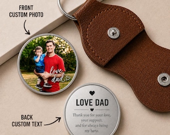Pièce de monnaie personnalisée pour papa, câlin de poche avec photo personnalisée pour mari, cadeau de fête des pères significatif de la part d'une femme et d'enfants