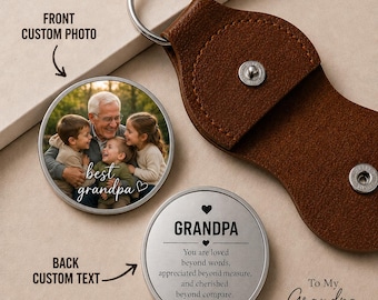 Porte-clés personnalisé avec photo de grand-père, cadeau de grand-père personnalisé par petits-enfants, cadeau de fête des pères, meilleur souvenir de grand-père