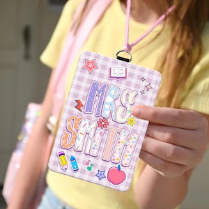 Custom Teacher Back To School Gifts, Personalized Teacher ID Badge Holder, Teacher ID Badge Holder With Lanyard, Teacher School Supplies