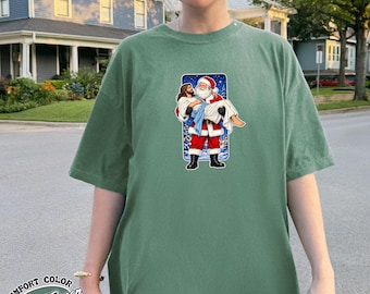 Funny Christian Christmas Comfort Colors Shirt, Jesus Is the Reason for the Season, Jesus and Santa Graphic Tee, Religious Holiday Gift