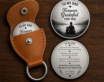 Câlin de poche à mon père, cadeau pour papa d'un enfant, cadeau émouvant pour père, souvenir de remerciement pour papa, cadeau porte-clé gravé