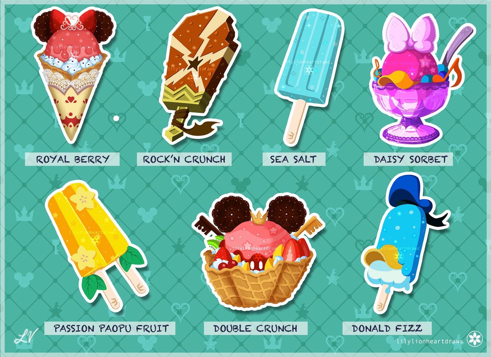 Kingdom Hearts Ice Cream Stickers Etsy